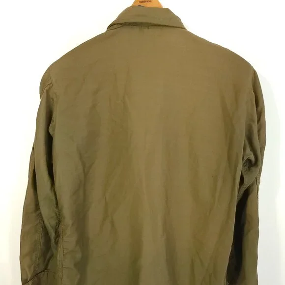 Vtg US Military Shirt Men's Med Sting Ray 13 3rd AVN DET Patch Zip Front 70s